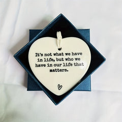 Heart Shaped Ceramic Tile Gift for Friends, Family, and Colleagues