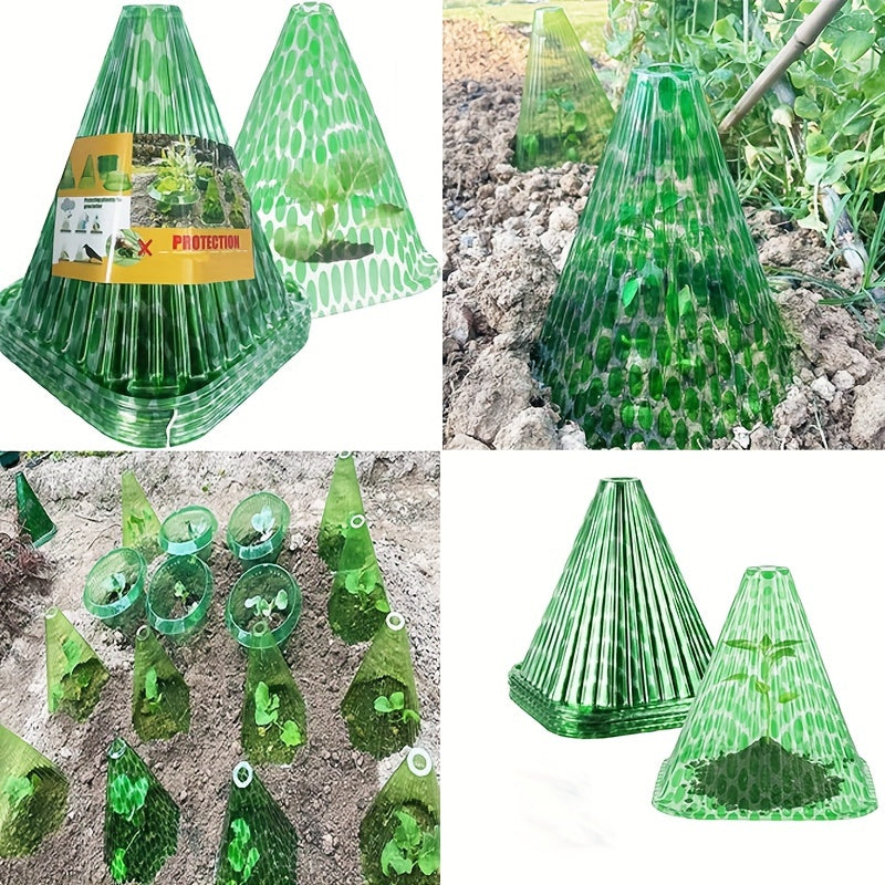 5pcs Reusable Frost Proof Plastic Floral Plant Bell Jar Sets Winter Plant Cover
