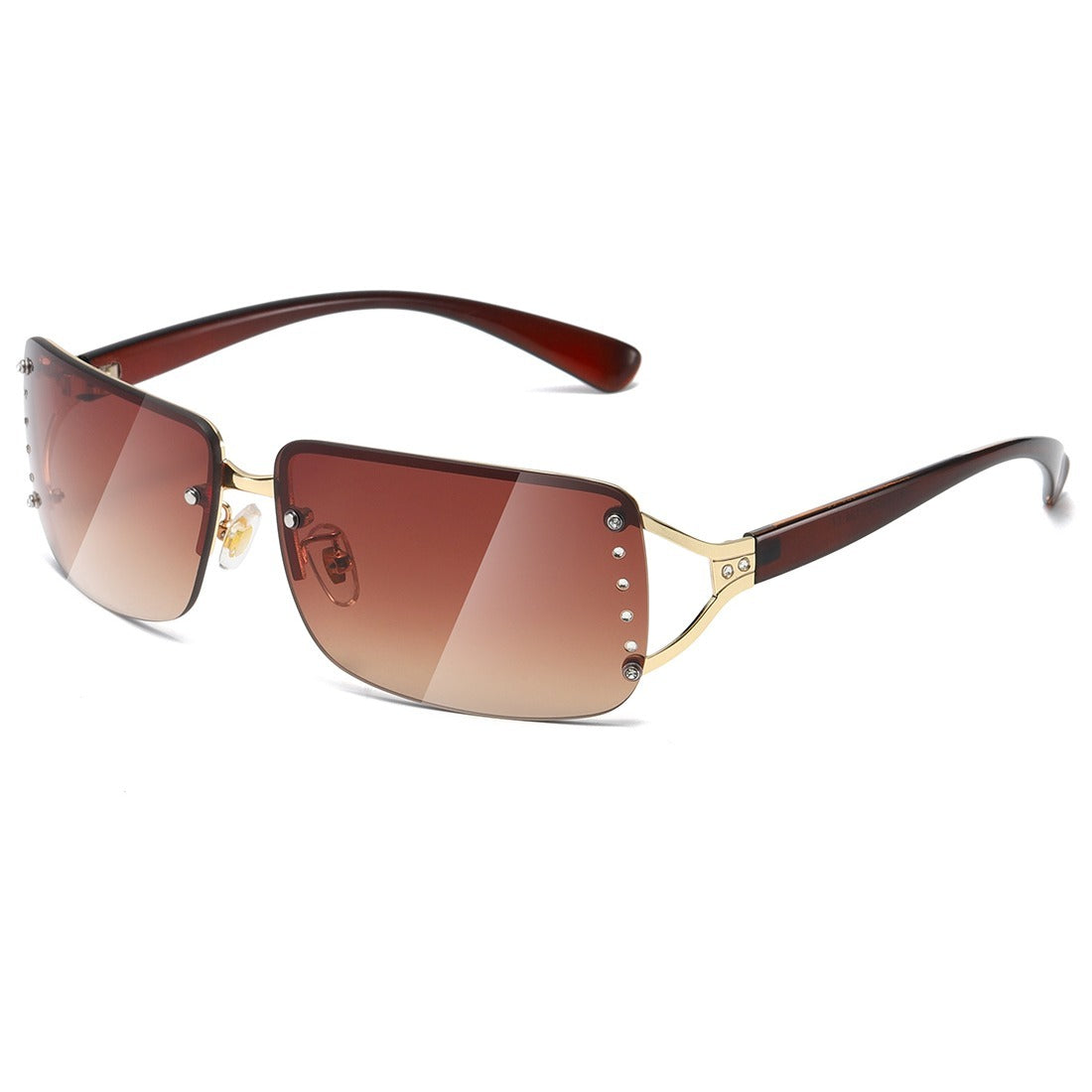 Y2K Sunglasses Women Rimless Rectangle Sun Glasses Shades