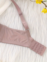3pcs Solid Push Up T Shirt Bras Women's Lingerie