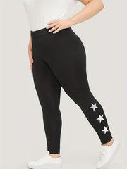 Star Print High Rise Skinny Leggings