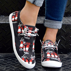 Women's Dwarf Cartoon Canvas Flat Shoes Lightweight Comfortable Walking