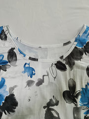 Casual Floral Print Plus Size Tank Dress