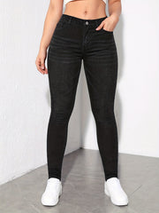 Flaxen Skinny Jeans Vintage Retro Style Denim Pants