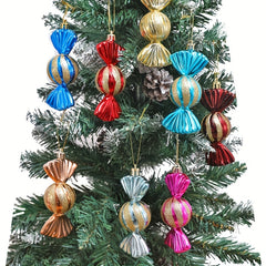 3pcs Christmas Lollipop Candy Cane Pendant Hanging Ball Ornaments