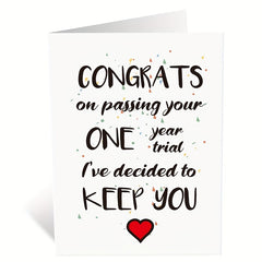 Funny 1 Year Anniversary Card for Boyfriends & Girlfriends