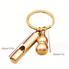 Brass Whistle Gourd Keychain Outdoor Survival Pendant