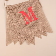 Jute Cloth Dovetail Flag Merry Christmas Banner Christmas Party Decoration