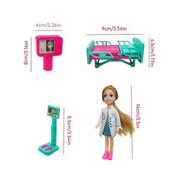 Doll Med School Playset 13 Doll w/ Accessories Role Play Toy Ideal Gift
