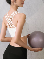 Stretchy Strappy Back Women's Sports Bra for Comfortable Workouts