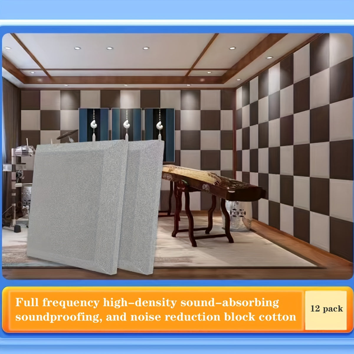 12pcs 30 30 Square Block Sound Insulation Cotton Recording Studio Drum Room Reno