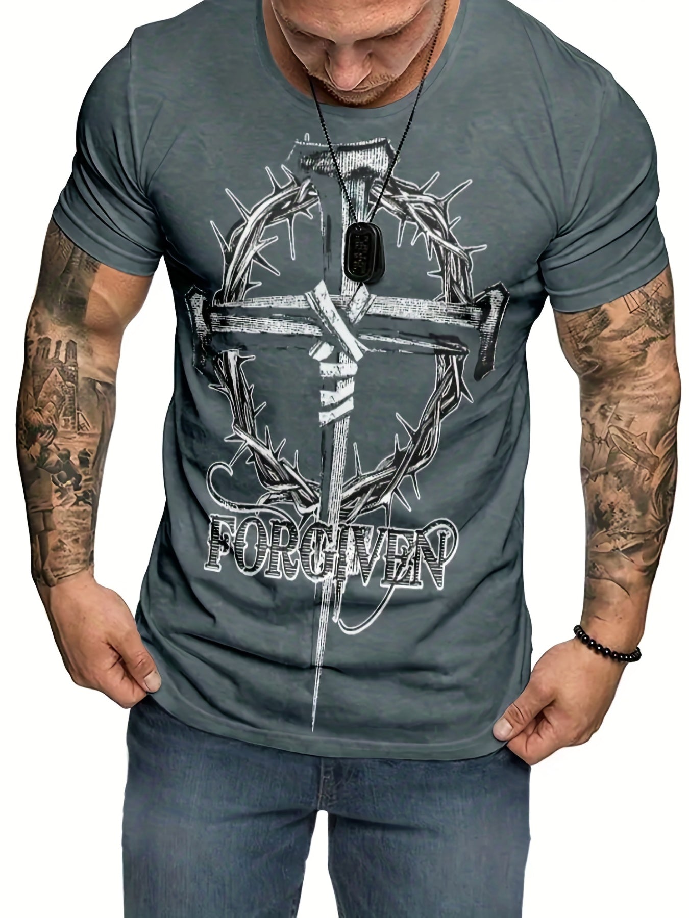 Men's Stereoscopic Graphic T shirt 3D Print Crew Neck Tee Top