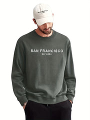 San Francisco Print Sweatshirt Men's Casual Graphic Crew Neck Pullover