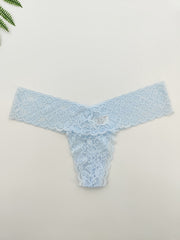 4 Pcs Women's Lace Tanga Panties Low Rise Cheeky Underwear