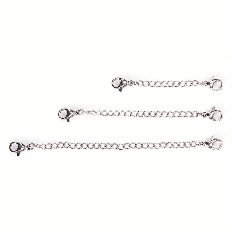 Stainless Steel Necklace Extender Chain Golden Silvery Lobster Clasp Closure