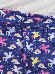 Toddler Girls Rainbow Unicorn Graphic Athletic Leggings