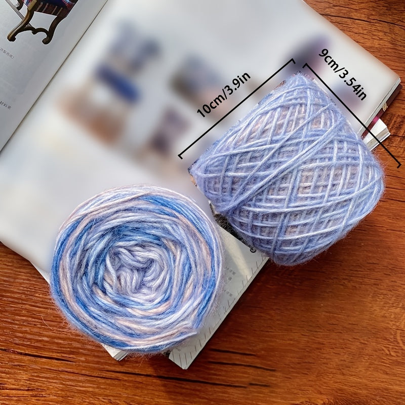 Gradient Mohair Yarn Colorful Beanie Soft Knitting Crochet Yarn