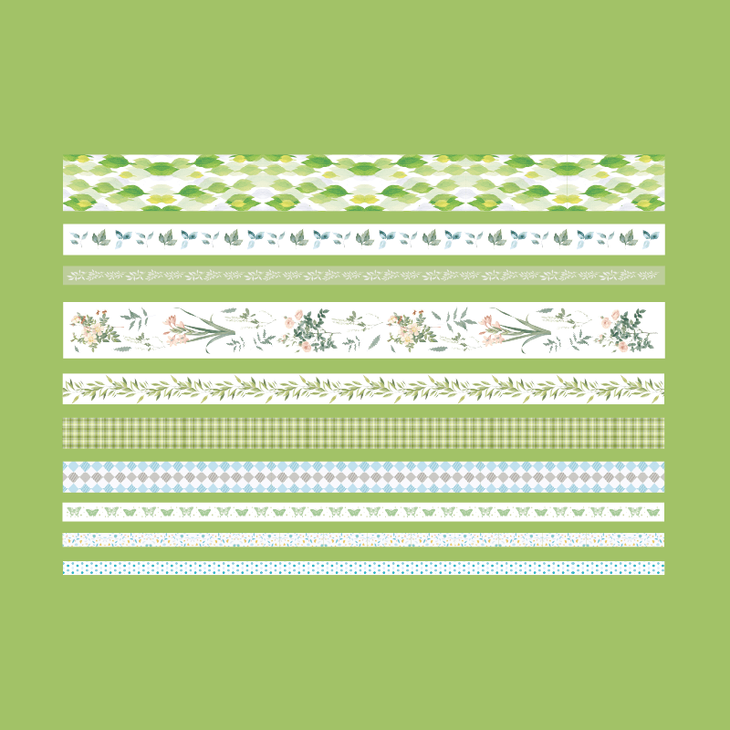 10 Pack Paper Tape Suits 8.5cm 7.5cm 3.5cm Small Fresh Flower Journal Tape