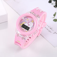 Anime Cartoon Electronic Watch for Kids Light Pink
