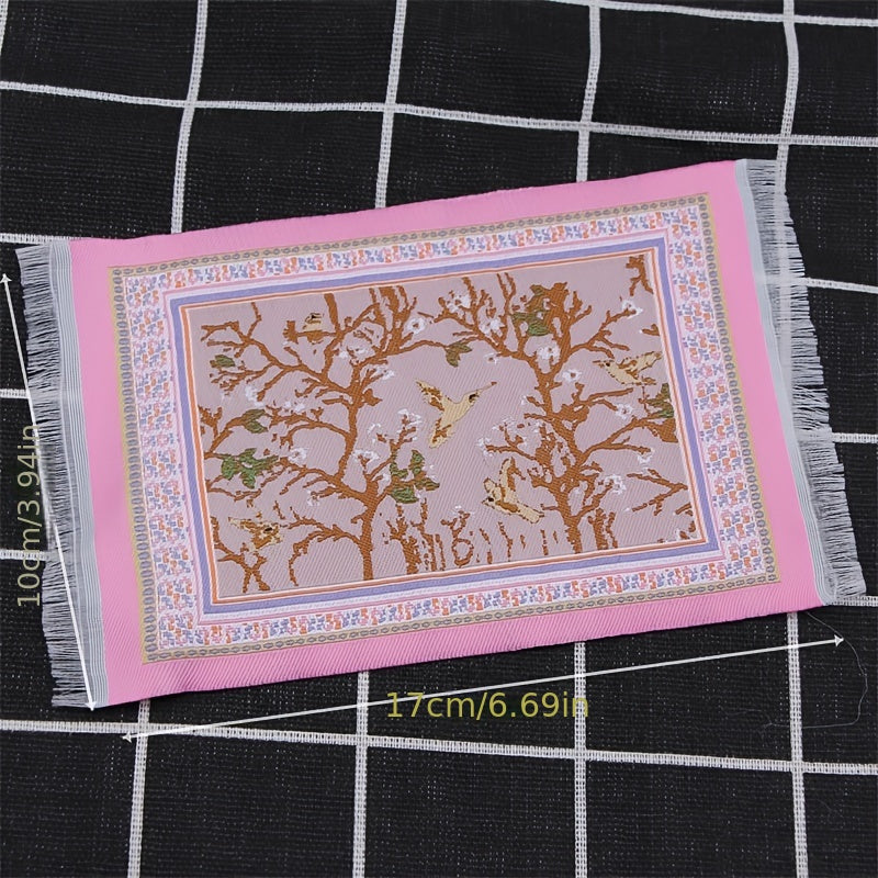 Handcrafted Dollhouse Rug Colorful Spring Scene Decor
