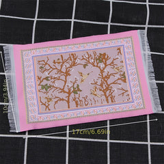 Handcrafted Dollhouse Rug Colorful Spring Scene Decor