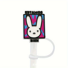 4pcs Rabbit Silicone Straw Tip Covers Cartoon Straw Stoppers For 6 8mm Straws