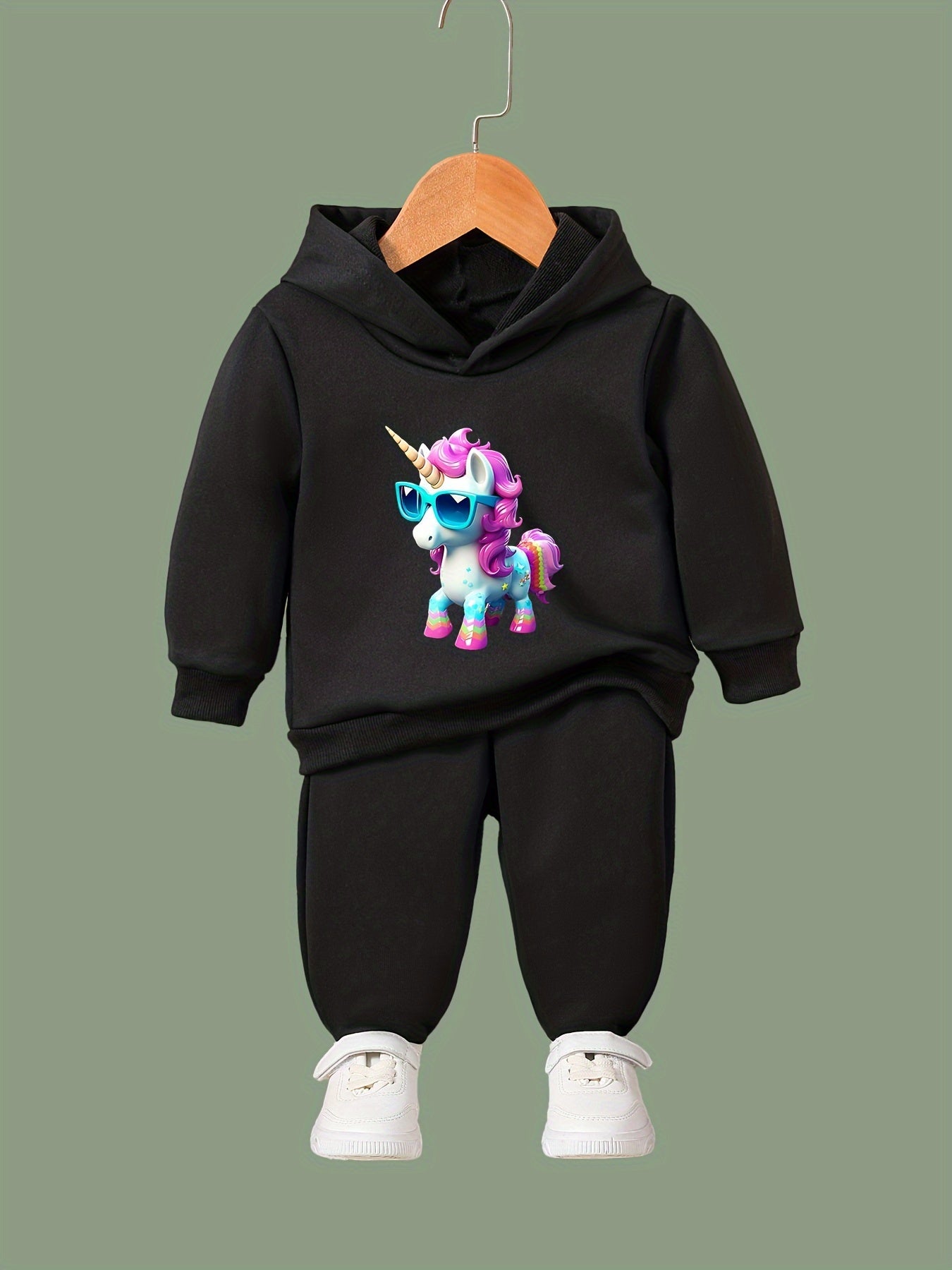OERYUI Kids 2pcs Unicorn Print Activewear Set