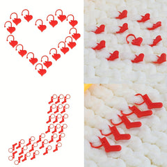 50pcs Red Heart Shaped Locking Stitch Markers for Knitting Stitch Counters