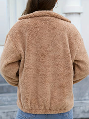 Women's Plush Fleece Winter Coat Soft Comfort Crop Jacket