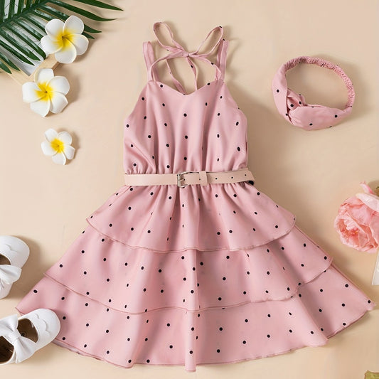 Polka Dot Print Layered Cami Dress