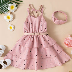 Polka Dot Print Layered Cami Dress