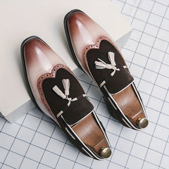 Men's Slip On Tassel Business Shoes Low Top Classic