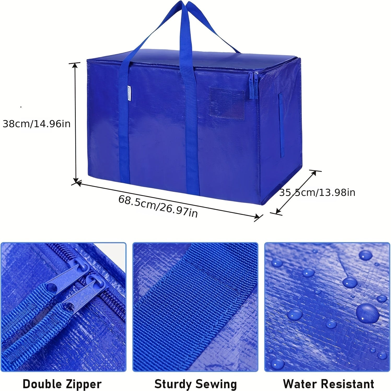 Heavy Duty Large Storage Bags with Zippers and Handles for Home & Travel
