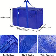 Heavy Duty Large Storage Bags with Zippers and Handles for Home & Travel
