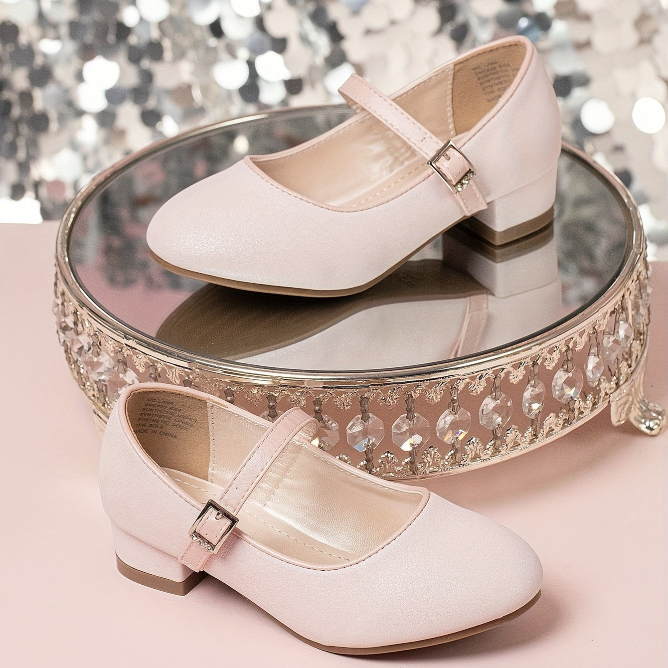 Girl's PU Leather Princess Low Heel Sandals