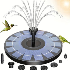 Solar Fountain Pump For Bird Bath 7 Water Styles 3W Solar Powered Water Fountain