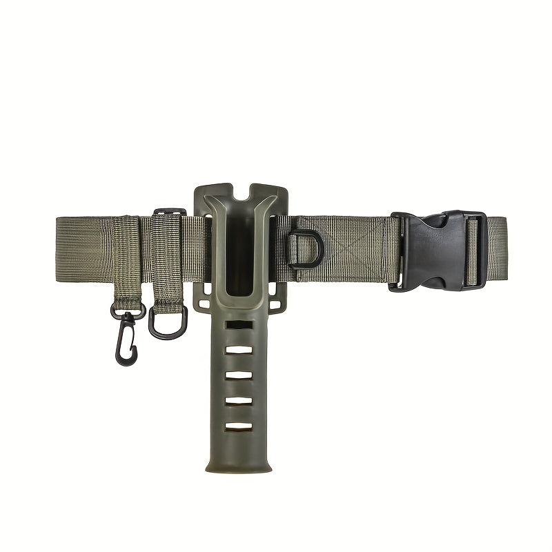 Portable Plastic Fishing Pole Insertion Belt With Rod Rack