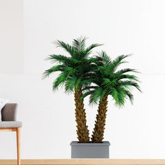 Green Pot Plants Leaves Wall Decal Tropical Potted Plants Wall Sticker
