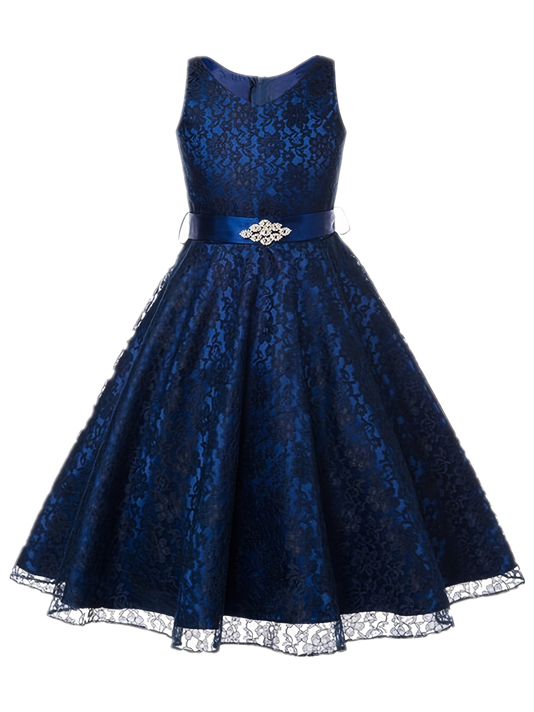 Girls Sleeveless Lace Puffy Princess Dress Wedding Flower Girls