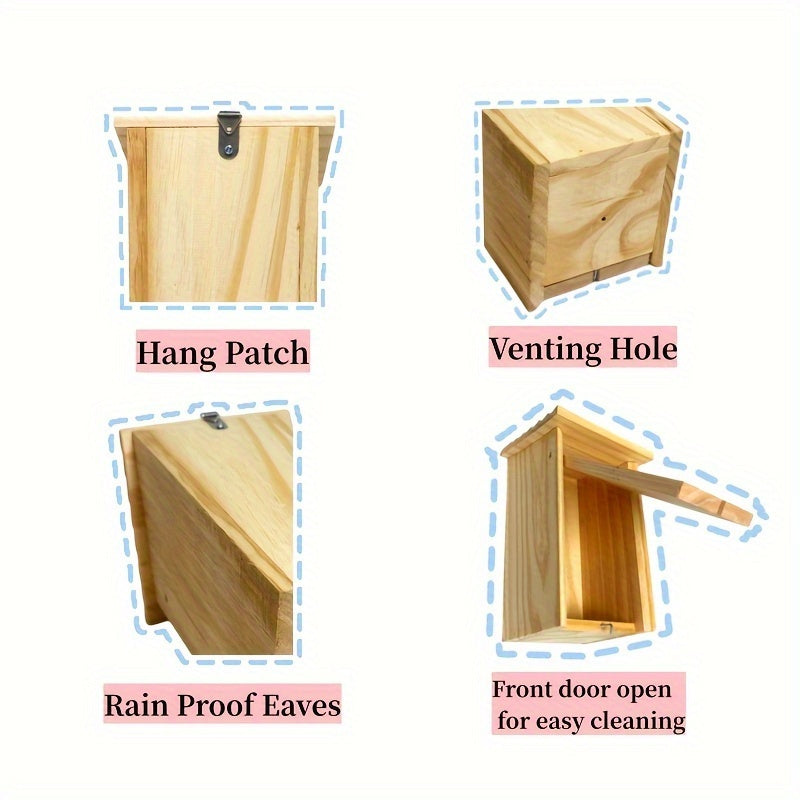 Small Bird House Nest Pine Wood Hanging Warm Bird Cage Pet Supplies