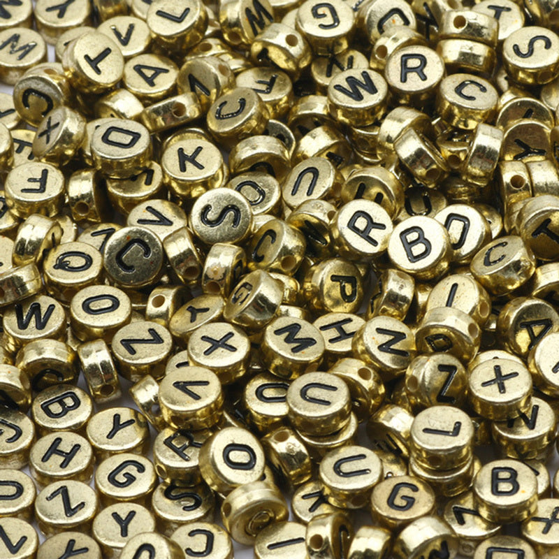 100pcs Antique Alphabet Beads for DIY Jewelry Making