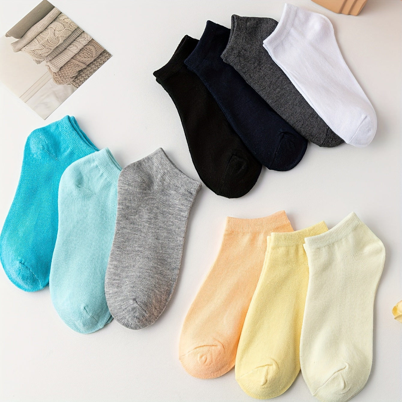 10 Pairs Soft Lightweight Low Cut Ankle Socks Women's Stockings & Hosiery