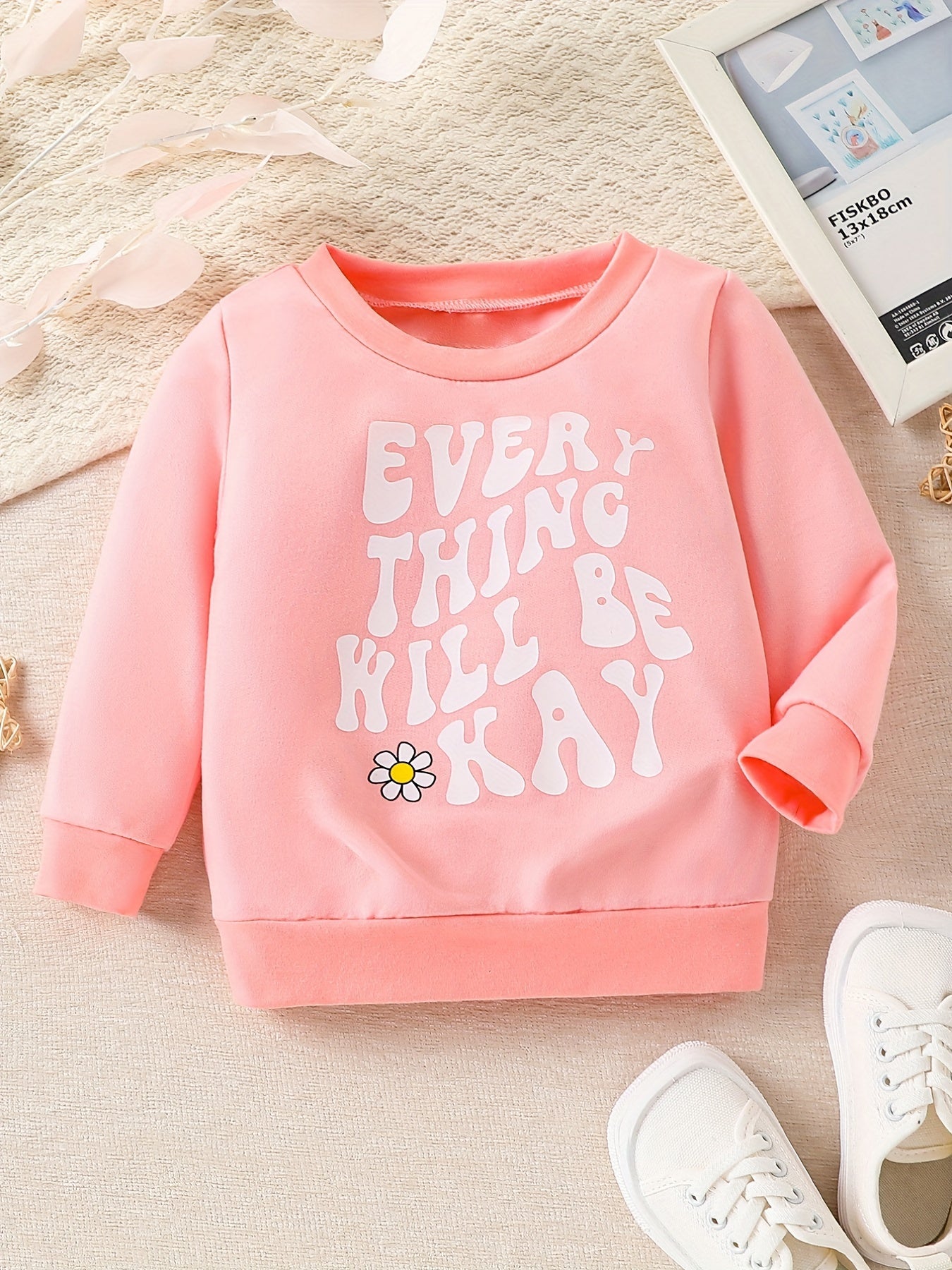 Newborn Baby Letter Print Long Sleeve Sweatshirt Round Neck Pullover