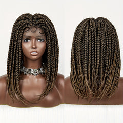 35 56 Cm Short Bob Braiding Wigs Full Lace Braided Wigs Synthetic Fiber