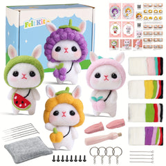 4pcs English Rabbit Doll Wool Felt DIY Material Pack