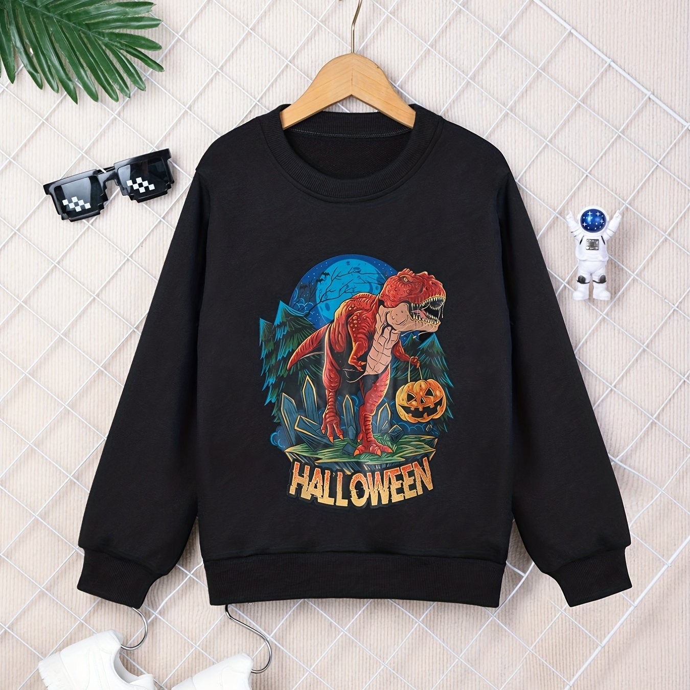Boy's Dino Graphic Sweatshirt for Halloween
