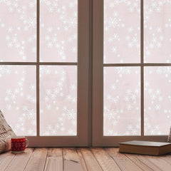 Christmas Snowflakes Window Film Non Adhesive Heat Control Frosted Glass
