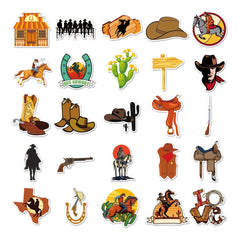 50pcs Western Cowboy Stickers for Motorcycles Laptops DIY Projects