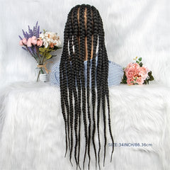 Full Lace Braided Wigs for Women Jumbo Box Braids Lace Front Wig with Baby Hair