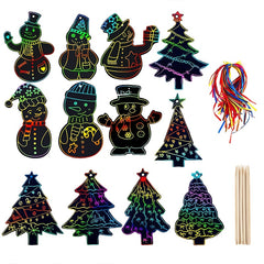 28 pc Kids Party Favor Toy Set with DIY Christmas Bookmarks & Scratch Art Paper